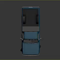Classic Blue Pickup Truck With Single Cab Open Bed And Silver Accents