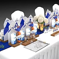 Elegant Check in Desk Setup With Sign in Boards Flowers And Beverage Supplies