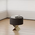 Black Round Side Table With Gold X Base Books And Transparent Decor White Shutters Room