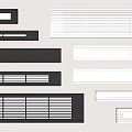Modern Black And White Grille Lights Featuring Various Grille Patterns And Sizes 3d model