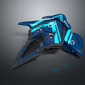 Futuristic Blue Mechanical Device With Sleek Design Glowing Lines And Geometric Shapes