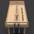 Wooden Interactive Game Table With Track Ball And Rods For Play 3d model