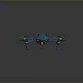Blue Modern Sleek Drone With Four Propellers And Front Camera Design 3d model