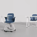 Modern Office Desk Design With Blue Chairs And Different Chair Styles