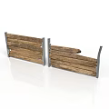Outdoor Wooden Bench Components Featuring Metal Frame And Natural Wood Slats