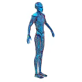Sci Fi Character Alien Creature With Blue Illuminated Patterns And Intricate Body Design 3d model