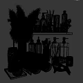 Stylish Bathroom Accessories With Rolled Towels Aromatherapy Bottles Soap Dispensers And Storage