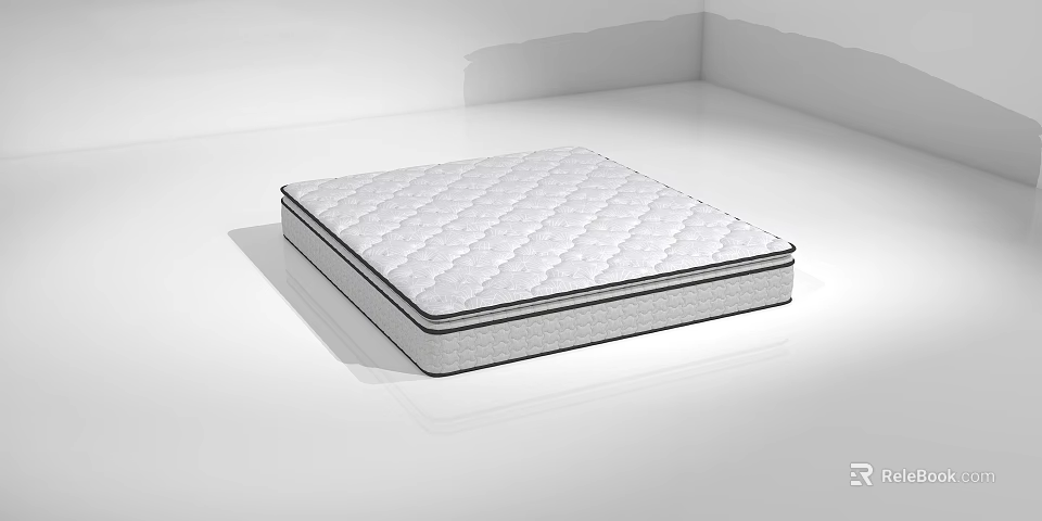 Comfortable White Mattress Featuring Quilted Diamond Stitching Surface And Supportive Design 3d model