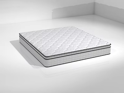 Comfortable White Mattress Featuring Quilted Diamond Stitching Surface And Supportive Design 3d model