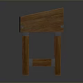 Sturdy Wooden Dining Table With Glass Top And Drawer Detail
