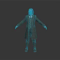 Man In Long Coat Vest And Boots With Long Hair Beard Standing Arms Outstretched