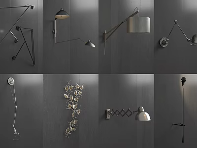 Modern Stylish Wall Lamps With Various Designs For Home Interior Lighting 3d model
