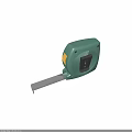 Green Retractable Tape Measure With Metal Blade And Yellow Release Button