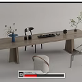 Modern Tea Table and Chair Tea Table and Chair Combination Stool Tea Set Ornaments 3d model
