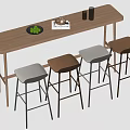Modern Bar Table and Chair Dining Table and Chair Bar Stool 3d model