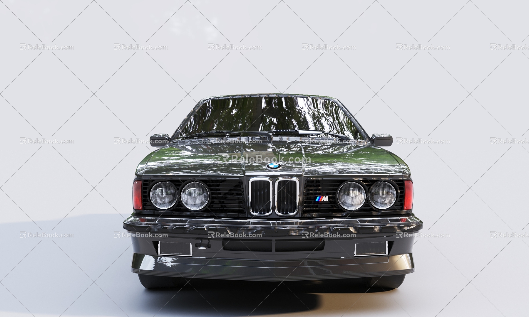 Retro Black Car BMW Sedan 3d model