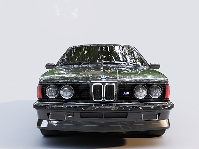 Retro Black Car BMW Sedan 3d model