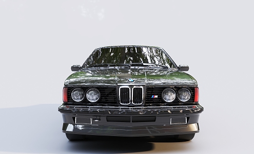 Retro Black Car BMW Sedan 3d model