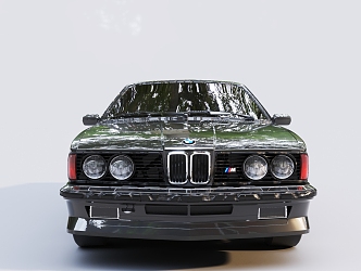 Retro Black Car BMW Sedan 3d model