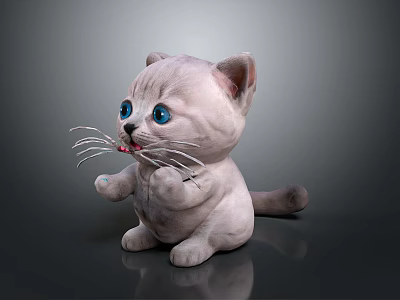 Cat Kitten Flower Cat Domestic Cat Wild Cat Stray Cat Black Cat Pet Mammal 3d model