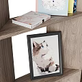 Wooden Decorative Cabinet With Multi Tiered Shelves Books Figurines And Photo Frames