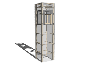 Modern Elevator Glass Sightseeing Elevator 3d model