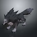 3D Model of Mythical Wolf With Aggressive Stance And Detailed Fur
