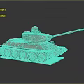 Detailed Tank Model With Turret Cannon Tracks And Display Base Reflection