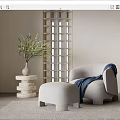 Modern single sofa 3d model