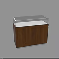 Wooden Display Cabinet Shelf With Transparent Glass Top And Internal White Lighting