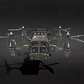 Sci Fi Military Style Multi Rotor Drone With Futuristic Design And Armor Plating 3d model
