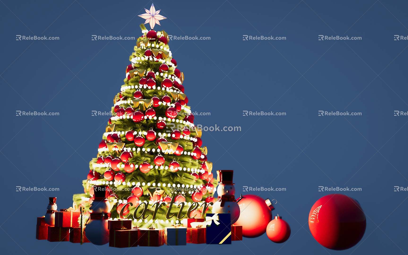 Square Christmas Tree Holiday 3d model