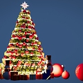 Square Christmas Tree Holiday 3d model