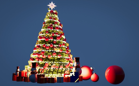 Square Christmas Tree Holiday 3d model