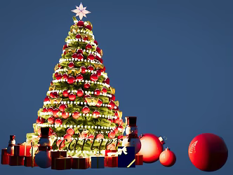 Square Christmas Tree Holiday 3d model