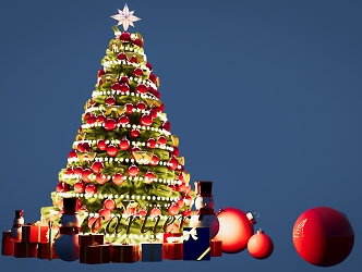 Square Christmas Tree Holiday 3d model