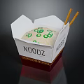 Delicious Noodoz Asian Food Takeout Box With Chopsticks And Fresh Meal