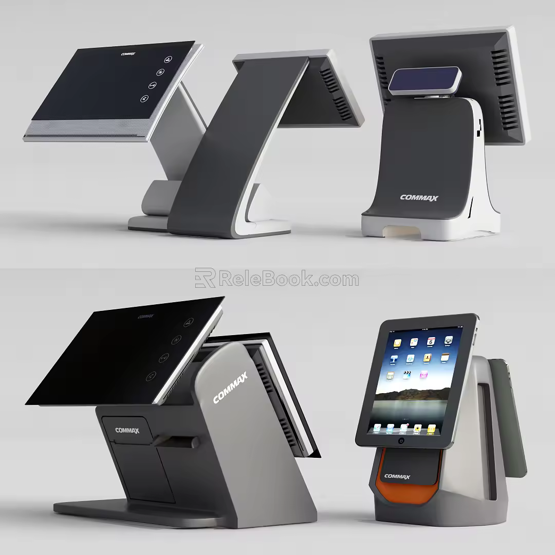Modern cash register display interactive screen 3d model
