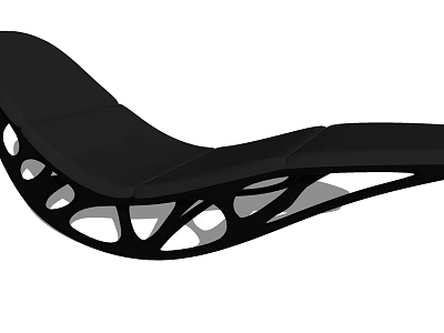 Stylish Modern Black Lounge Chair Featuring Hollow Frame And Ergonomic Design 3d model