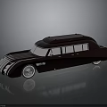 Vintage Luxury Burgundy Limousine With Streamlined Design Multiple Windows And Silver Wheels