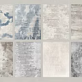 Square Rugs with Multiple Designs Various Textures and Neutral Color Tones 3d model