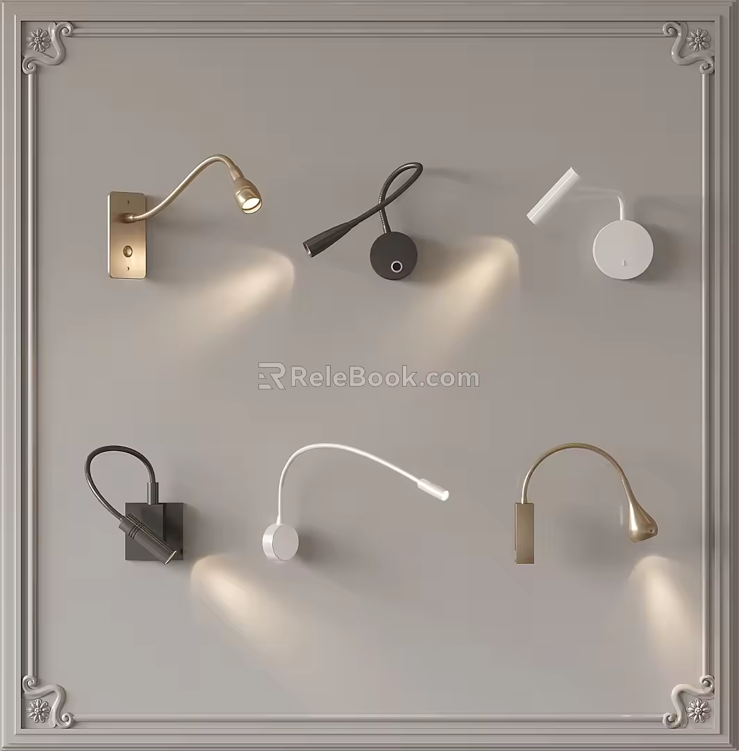 Minimalist wall lamp bedside lamp reading lamp experimental lamp work lamp 3d model