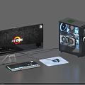 Complete RYZEN Gaming Desktop Setup with Monitor Tower Keyboard Mouse Pad and Headphones