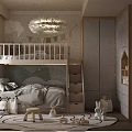 Light Wood Style Bunk Bed With Practical Storage Stairs For Warm Lovely Kids Bedroom Interior