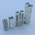 Modern Urban Architecture Complex Featuring High Rise Glass Buildings And Illuminated Facades