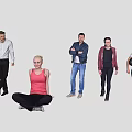 Many characters 3d model
