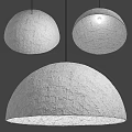Rough Textured Spherical Modern Ceiling Light Design With Soft Illuminated Surface 3d model
