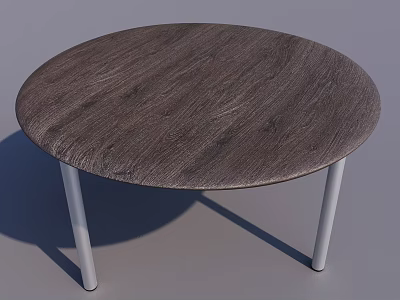 Round Coffee Table With Natural Wooden Tabletop And Sleek Metal Legs Modern Home Decor 3d model