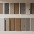 Assorted Hinged Doors in Multiple Colors and Wood Textures for Home Interior