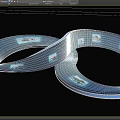 Industrial Equipment Blue Flexible Illuminated Strip With Ring Shape And Icon Markers